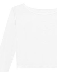 Round Neck Sheer Mesh Long Sleeve Cropped Top