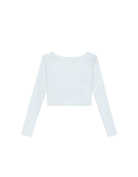 Round Neck Sheer Mesh Long Sleeve Cropped Top
