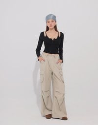 Faux 2 Piece Ribbed Knit Lace Trim Long Sleeve Crop Top