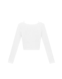 Faux 2 Piece Ribbed Knit Lace Trim Long Sleeve Crop Top