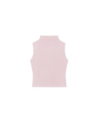 Sleeveless Mock Neck Fitted Knit Top