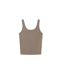 Metal Studded U Neck Ribbed Tank Top