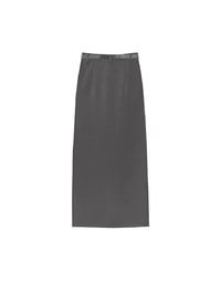 Minimalist High Waisted Front Slit Maxi Skirt (with Belt)