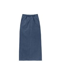 Qipao Skirt High Waist Side Slit Jeans Denim Cheongsam Qipao Maxi Skirt with Knot Button Detail
