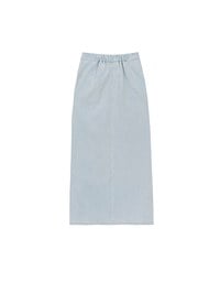 Qipao Skirt High Waist Side Slit Jeans Denim Cheongsam Qipao Maxi Skirt with Knot Button Detail