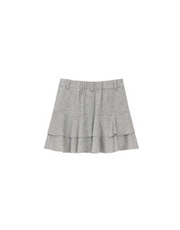 High Waist Layered Ruffle Hem Mini Skirt