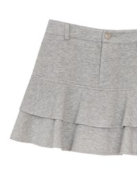 High Waist Layered Ruffle Hem Mini Skirt