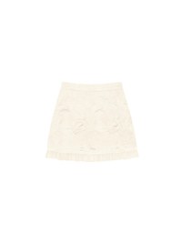 Qipao Skirt Floral Jacquard Design Cheongsam Qipao Mini Skirt with Ruffle Hem