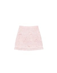Qipao Skirt Floral Jacquard Design Cheongsam Qipao Mini Skirt with Ruffle Hem