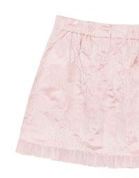 Qipao Skirt Floral Jacquard Design Cheongsam Qipao Mini Skirt with Ruffle Hem