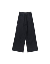 Frayed Hem Wide Leg Jeans Denim Pants with Distressed Detail