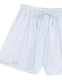AIR SPACE Logo Embroidered Striped Drawstring Waist Casual Shorts