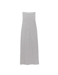 2 Way Strapless Padded Tube Maxi Dress with Zipper Cut Out Waist