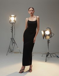 AIRY HOURGLASS Spaghetti Strap Back Cut Out Padded Cami Maxi Dress