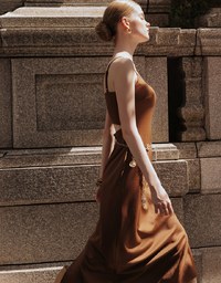 AIRY HOURGLASS Spaghetti Strap Back Cut Out Padded Cami Maxi Dress