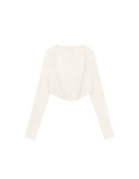 Cable Knit Long Sleeve Cropped Shrug Cardigan