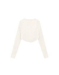 Cable Knit Long Sleeve Cropped Shrug Cardigan