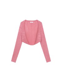Cable Knit Long Sleeve Cropped Shrug Cardigan