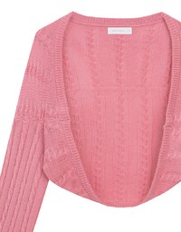 Cable Knit Long Sleeve Cropped Shrug Cardigan