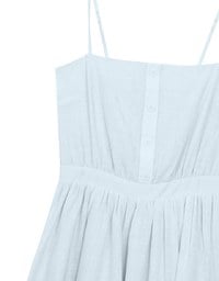 Spaghetti Strap A Line Button Down Jumpsuit