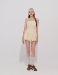 Spaghetti Strap A Line Button Down Jumpsuit