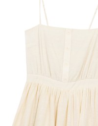 Spaghetti Strap A Line Button Down Jumpsuit