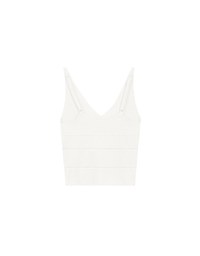 Ribbed Knit Sleeveless Crop Crochet Top with Bow