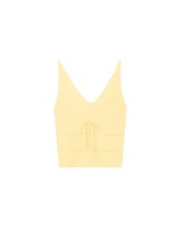 Ribbed Knit Sleeveless Crop Crochet Top with Bow