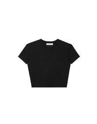 Basic Crew Neck Knit Fitted Crop Top