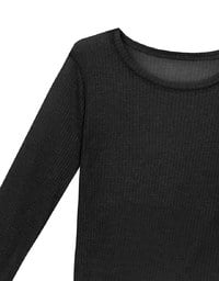Sheer Knit Crop Long Sleeve Top