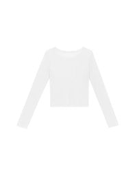 Sheer Knit Crop Long Sleeve Top