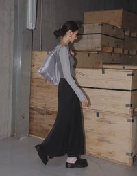 Sheer Knit Crop Long Sleeve Top
