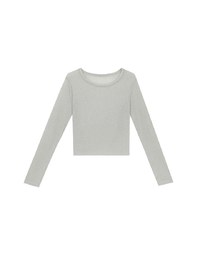 Sheer Knit Crop Long Sleeve Top