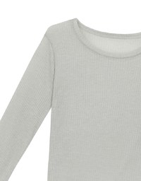 Sheer Knit Crop Long Sleeve Top