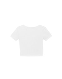 Cross Front Ruched V Neck Short Sleeve Fitted Top