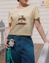 【DINOTAENG】Puff Print Graphic T-Shirt