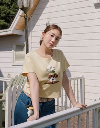 【DINOTAENG】Puff Print Graphic T-Shirt
