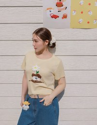 【DINOTAENG】Puff Print Graphic T-Shirt