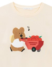 【DINOTAENG】Fluffy Embroidery Graphic Sweatshirt