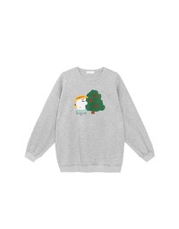 【DINOTAENG】Fluffy Embroidery Graphic Sweatshirt
