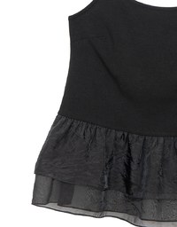 Layered Sheer Ruffle Hem Spaghetti Strap Cami Top