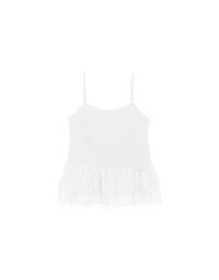 Layered Sheer Ruffle Hem Spaghetti Strap Cami Top