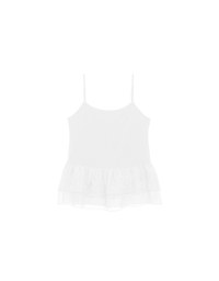 Layered Sheer Ruffle Hem Spaghetti Strap Cami Top