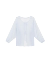 Sheer Lightweight 2 Way Blouse Top with Bow Tie Closure
