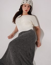 Leopard Print Flared Hem Maxi Skirt