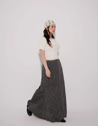 Leopard Print Flared Hem Maxi Skirt