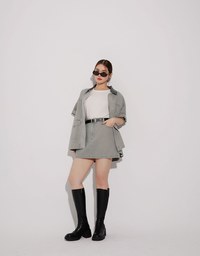 High Waisted Wash Jeans Denim A Line Mini Skirt