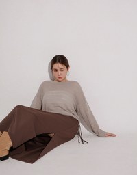 High Waist Jersey Maxi Skirt with Side Ruching