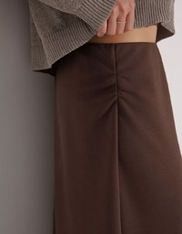 High Waist Jersey Maxi Skirt with Side Ruching
