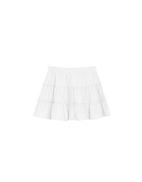 Tiered Ruffle Hem Elastic Waist Mini Skirt